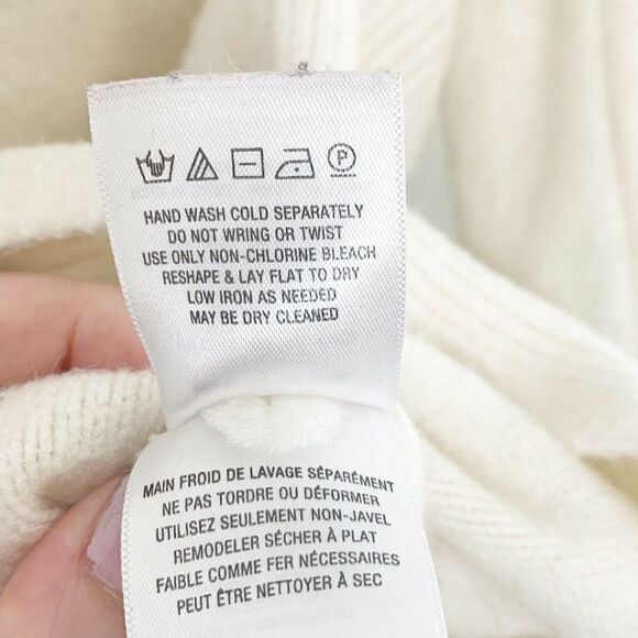 Moth Anthropologie Cream Brenta Cowl Neck Long Sleeve Sweater Curved Hem Small S - Picture 9 of 9